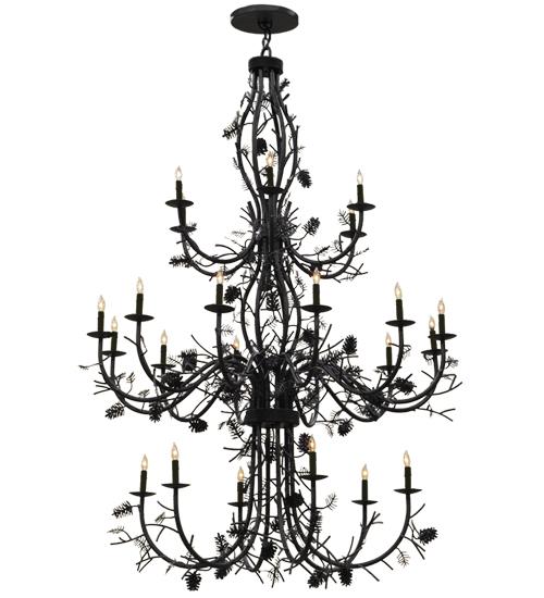 60"W Pinecone 24 LT Chandelier