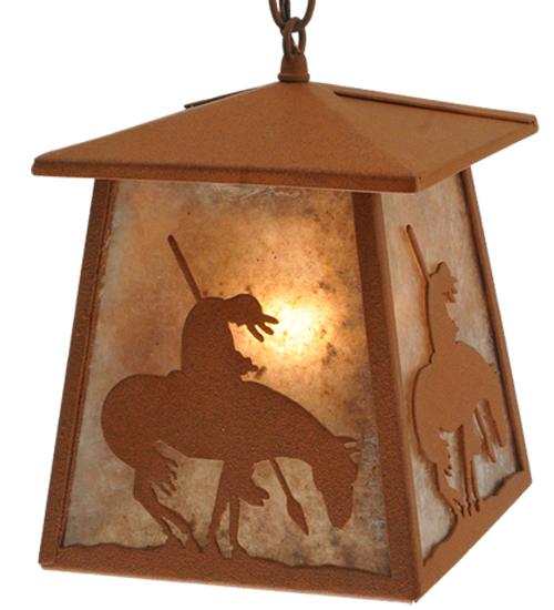 7"Sq Trails End Lantern Pendant