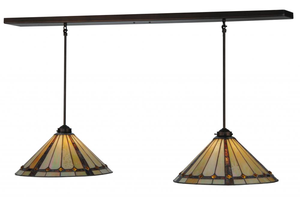 48" Long Belvidere 2 Light Island Pendant