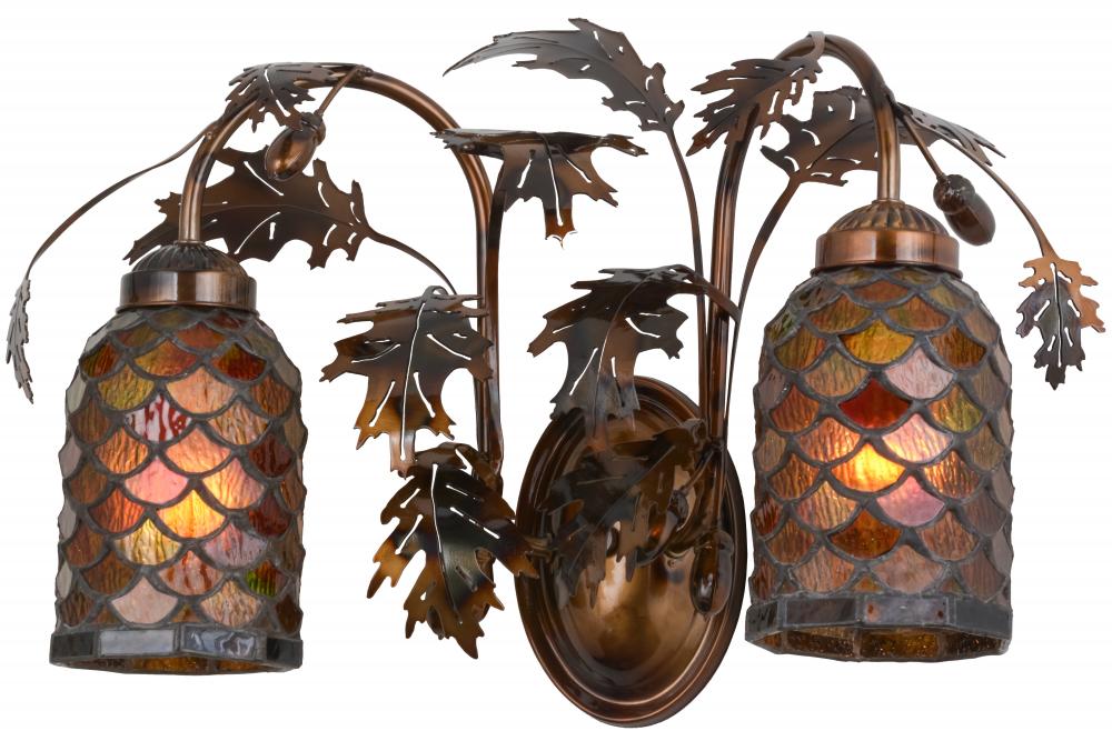 20"W Oak Leaf & Acorn 2 LT Wall Sconce