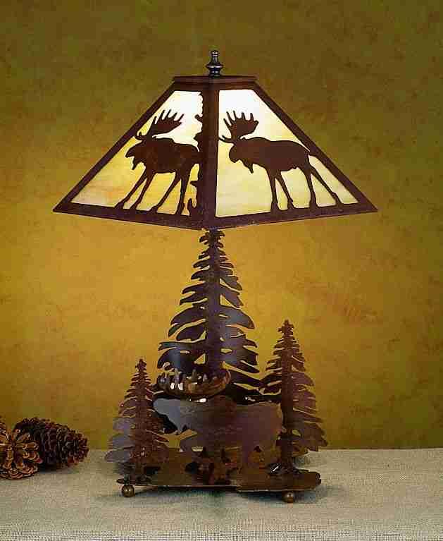 21"H Lone Moose Table Lamp