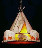 24"W Teepee W/Buffalo Pendant