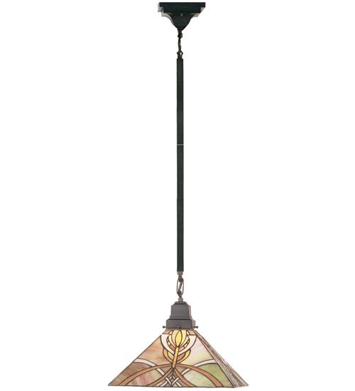 13"Sq Glasgow Bungalow Pendant.609