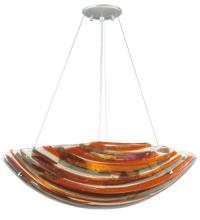 Meyda Blue 109206 - 24"W Metro Fusion Marina Glass Inverted Pendant