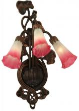 Meyda Blue 11318 - 10.5"W Pink/White Pond Lily 3 LT Wall Sconce