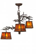 Meyda Blue 146816 - 28"W Pine Branch Valley View 3 LT Chandelier