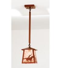 Meyda Blue 15507 - 7.5"Sq Cowboy & Steer Pendant