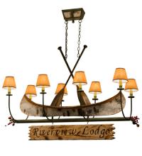 Meyda Blue 161863 - 52"L Personalized Canoe 8 LT Oblong Chandelier