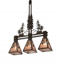 Meyda Blue 217007 - 30" Long Winter Pine Tall Pines 3 Light Island Pendant