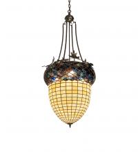 Meyda Blue 220216 - 22" Wide Greenbriar Oak Inverted Pendant