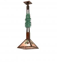 Meyda Blue 229402 - 12" Square Winter Pine Tall Pines Pendant