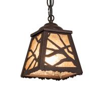 Meyda Blue 237100 - 6" Square Spruce Pine Mini Pendant