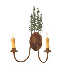 Meyda Blue 29463 - 14.5"W Tall Pines 2 LT Wall Sconce