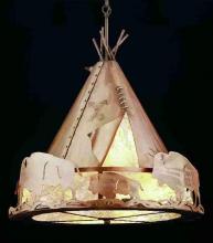 Meyda Blue 32120 - 24"W Teepee w/ Buffalo Pendant