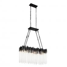 Varaluz 309N06MBFG - Matrix 6-Lt Linear Pendant - Matte Black/French Gold