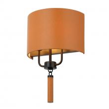 Varaluz 368W02BLC - Secret Agent 2-Lt Sconce - Black/Camel Leather