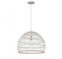 Savoy House Meridian CA M70106WR - 1-Light Pendant in White Rattan with A White Socket 