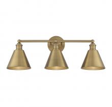 Savoy House Meridian CA M80064NB - 3-Light Bathroom Vanity Light in Natural Brass