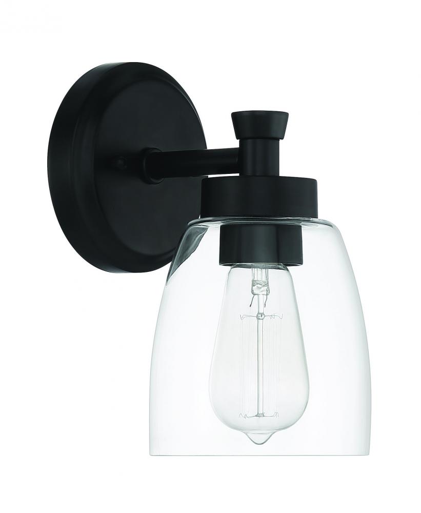 Henning 1 Light Sconce in Flat Black