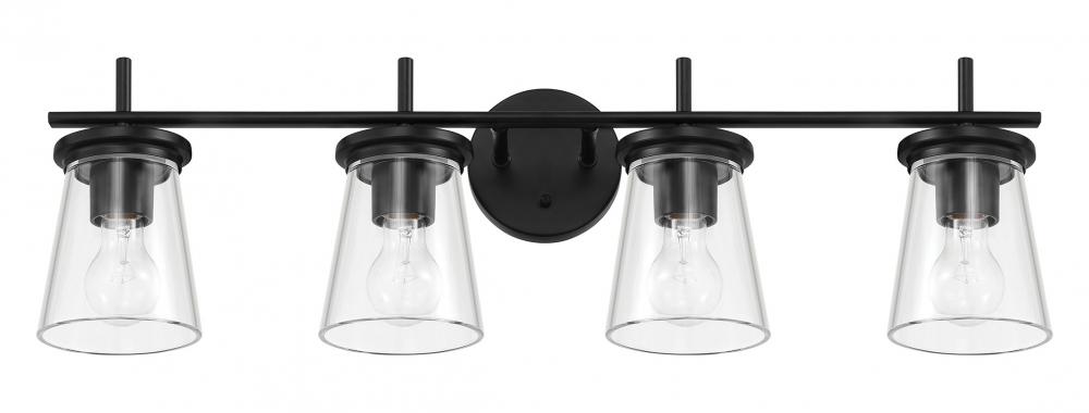 Connell 4 Light Vanity in Flat Black