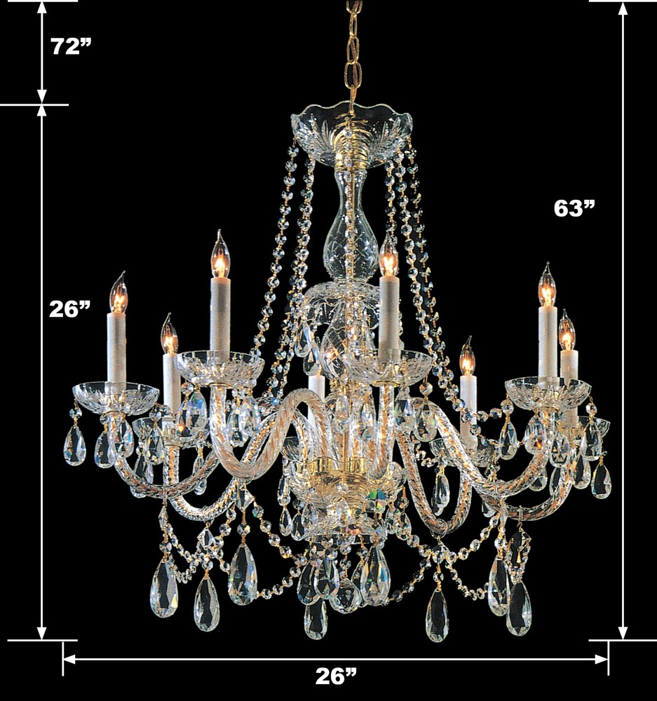 Aged Brass Crystal Dandelion Chandelier - Large