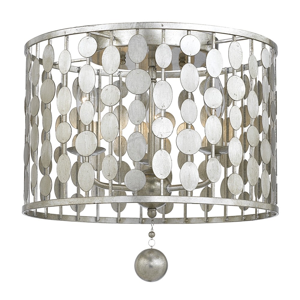 Layla 3 Light Antique Silver Ceiling Mount