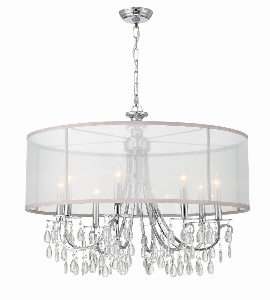 Hampton 8 Light Drum Shade Polished Chrome Chandelier