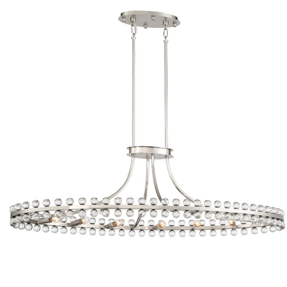 Clover 12 Light Brushed Nickel Oval Chandelier