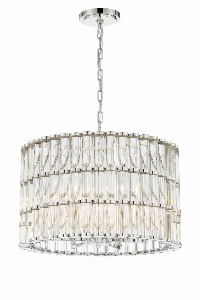 Libby Langdon Elliot 6 Light Polished Nickel Chandelier