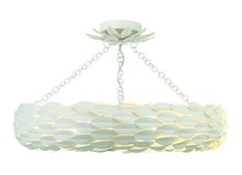 Crystorama 536-MT_CEILING - Broche 6 Light Matte White Semi Flush Mount