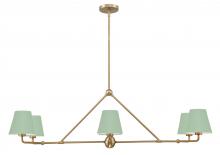 Crystorama XAV-B9306-VG-GR - Xavier 6 Light Vibrant Gold + Green Linear Chandelier