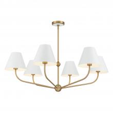 Crystorama XAV-B9316-VG-WH - Xavier 6 Light Vibrant Gold + White Chandelier