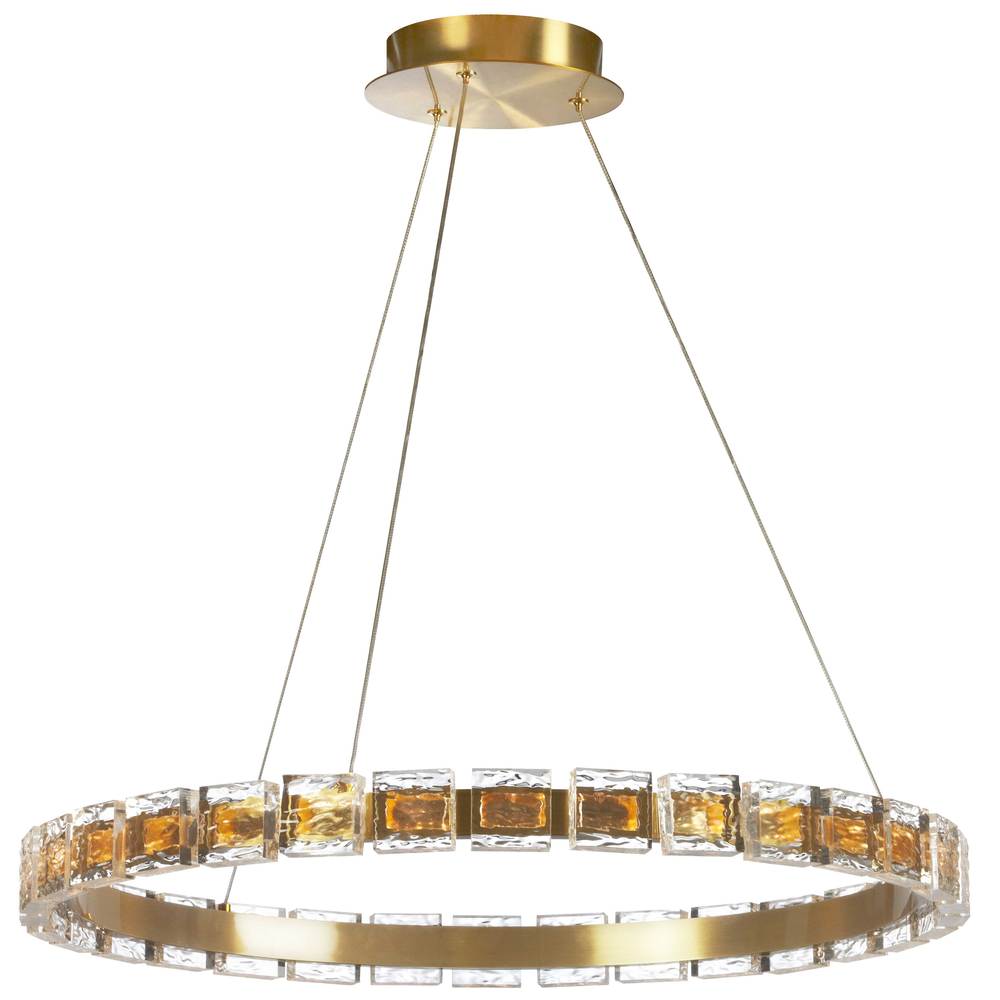 28W Chandelier, AGB w/ Crystal Glass