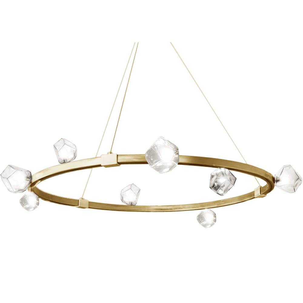 12LT Halogen Chandelier, AGB w/ Clear Gls