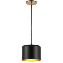 Dainolite EMI-81P-AGB-MB - 1LT Incand Pendant,  AGB w/ MB&GLD Shade