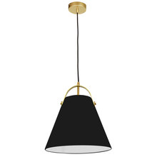 Dainolite EMP-111P-797-AGB - 1LT Emperor Pendant Aged Brass w/ Black Shade