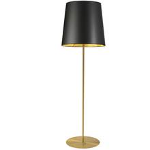 Dainolite MM681F-AGB-698 - 1LT Drum Floor Lamp w/ Jtone BLK/GLD Shade, AGB