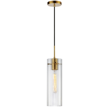 Dainolite PTA-51P-CFF-AGB - 1LT Incand Pendant, AGB w/ CLR Fluted Glass