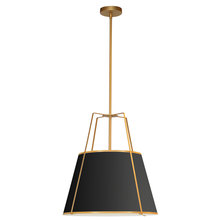 Dainolite TRA-331P-GLD-BK - 3 Light Trapezoid Pendant Gold/Black Shade w/ White Fabric Diffuser