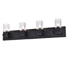 Dainolite VER-324W-MB - 4 Light Incandescent Vanity, Matte Black w/ Clear Glass