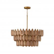 Capital Canada 354441LW - 4-Light Pendant in Hand-distressed Patinaed Brass and Handcrafted Mango Wood