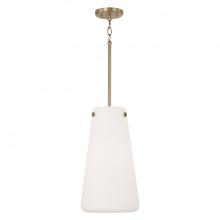 Capital Canada 355211AD - 1-Light Pendant in Aged Brass with Tapered Soft White Glass