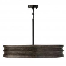 Capital Canada 454041EB - 4-Light Chandelier in Matte Black and Handcrafted Mango Wood in Espresso Stain