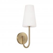 Capital Canada 655211AD-550 - 1-Light Armed Sconce in Aged Brass with Tapered Soft White Glass