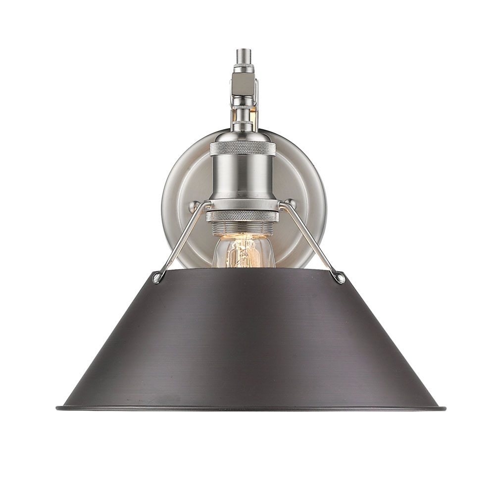 Orwell 1-Light Wall Sconce in Pewter with Rubbed Bronze