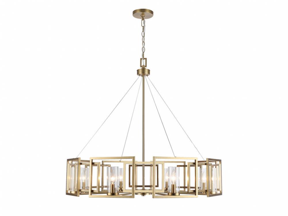 Marco 8-Light Chandelier in Brushed Champagne Bronze with Clear Glass