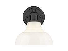 Golden Canada 0305-BA1 BLK-VMG - Carver 1-Light Vanity Light in Matte Black with Vintage Milk Glass