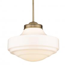 Golden Canada 0508-L MBS-VMG - Ingalls Large Pendant in Modern Brass and Vintage Milk Glass Shade