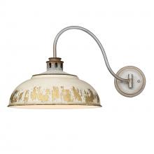 Golden Canada 0865-A1W AGV-AI - Kinsley 1 Light Articulating Wall Sconce in Aged Galvanized Steel with Antique Ivory Shade