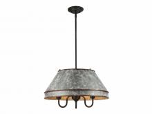 Golden Canada 0877-3P ABI-GV - Jasper 3-Light Pendant in Antique Black Iron with Galvanized Steel